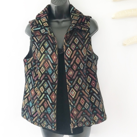 Christopher & Banks Vintage Style Jewel Tone Vest - Picture 1 of 7